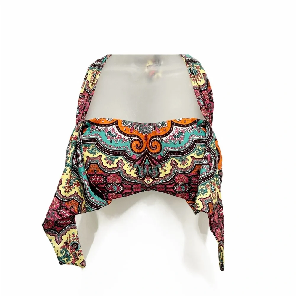 Becca Swimwear paisley bikini top. D cup.